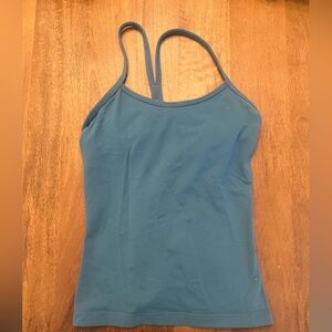 Lululemon Power Y Tank with Built-in Bra in Blue Charcoal